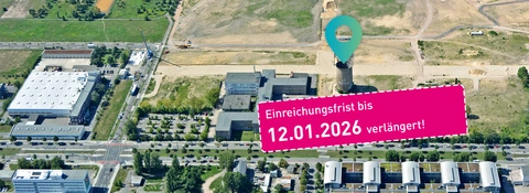 Luftbild Adlershof mit Blick auf den Kühlturm